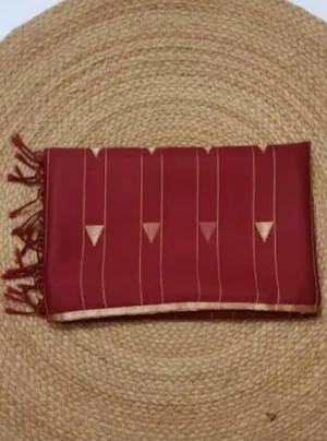 Rust Brown - Bhagalpuri Ghicha Silk Saree