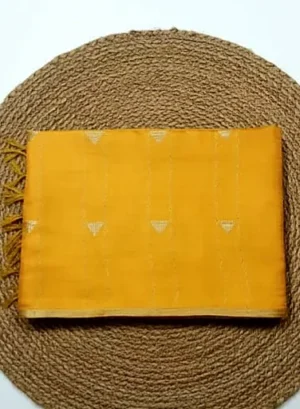 Mango Yellow - Bhagalpuri Ghicha Silk Saree