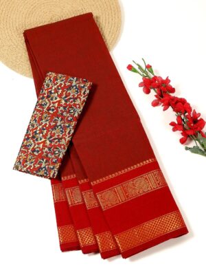 Maroon and Red - Kanchi Cotton Saree