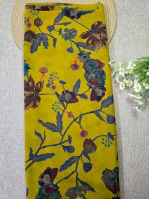 Mustard Yellow - Georgette Saree