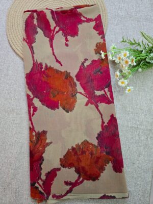 Beige - Georgette Saree