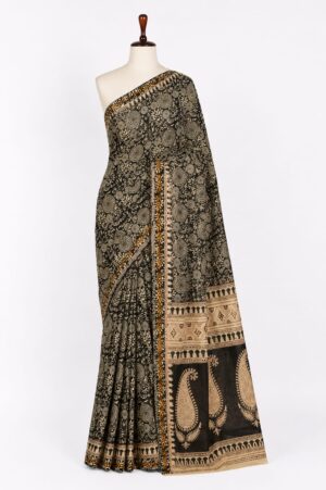 Black and Beige - Jaipur Cotton Saree