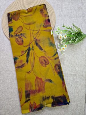 Mustard Yellow - Georgette Saree