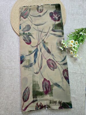 Beige - Georgette Saree