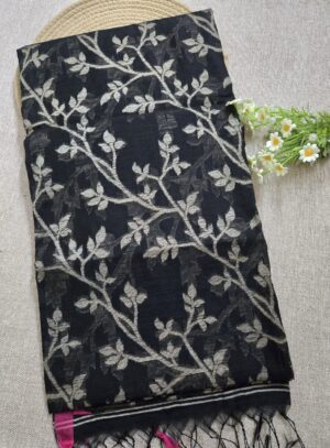 Black - Jamdani Cotton Saree